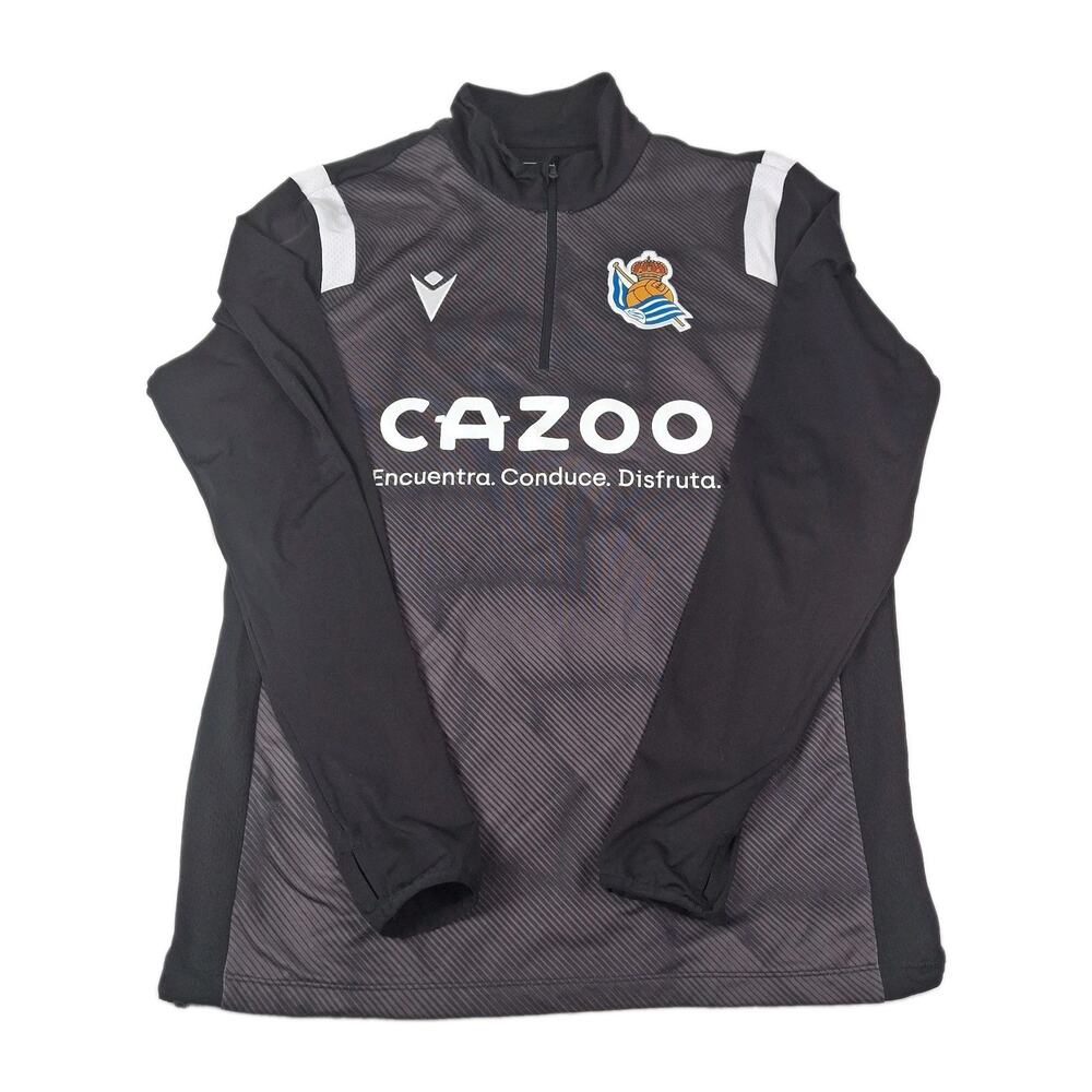 Macron Real Sociedad 2022 2023 Training 1/4 Zip Soccer Jacket Gray Cazoo Mens L